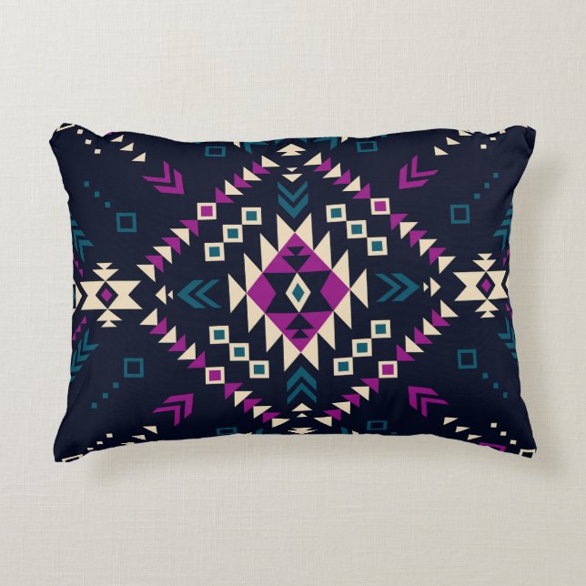 Duistere stam Navajo,  geometrisch. Accent Kussen (Voorkant)