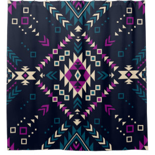 Duistere stam Navajo,  geometrisch. Douchegordijn