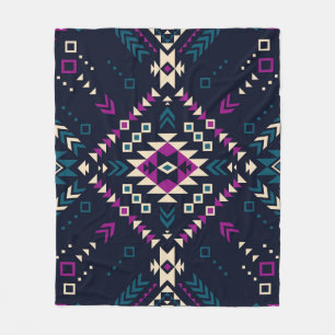 Duistere stam Navajo, geometrisch. Fleece Deken