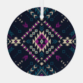 Duistere stam Navajo, geometrisch. Glas Ornament (Achterkant)