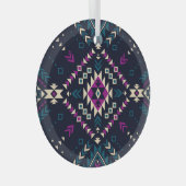 Duistere stam Navajo, geometrisch. Glas Ornament (Voorkant Rechts)