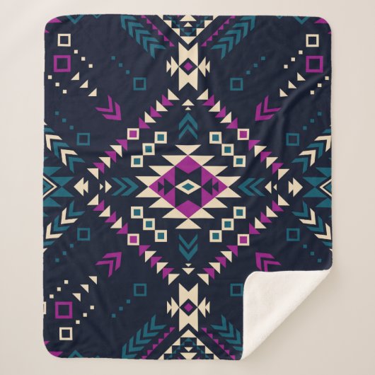 Duistere stam Navajo, geometrisch. Sherpa Deken (Voorkant)