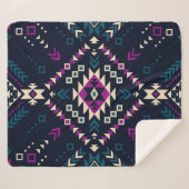 Duistere stam Navajo, geometrisch. Sherpa Deken (Voorkant (horizontaal))