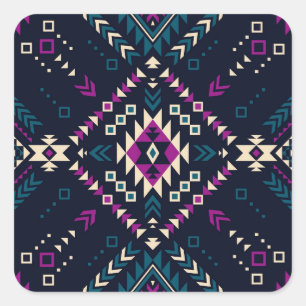 Duistere stam Navajo, geometrisch. Vierkante Sticker