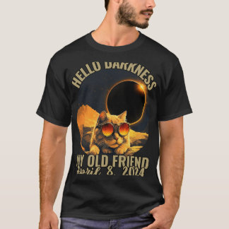 Duisternis Mijn oude vriend kat met zonne-eclips g T-shirt