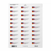 Duits Amerikaans retouradres Etiket (Full Sheet)