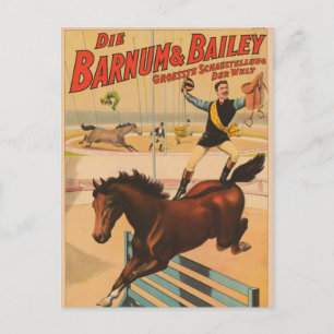 Duits circus Poster van een Man staande op paard Briefkaart