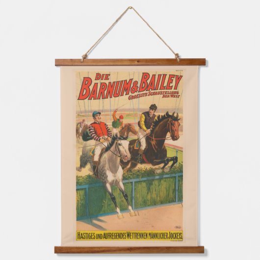 Duits circus Poster van jockeys op paarden Hangend Wandkleed (Voorkant)