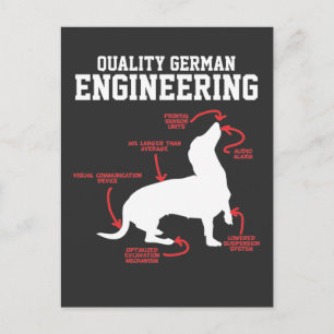 Duits Dachshund Dog Weiner Engineering Funny Pupp Briefkaart