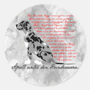 Duits: Dogge Ronde Sticker
