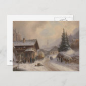 Duits dorp in de winter briefkaart (Voorkant / Achterkant)