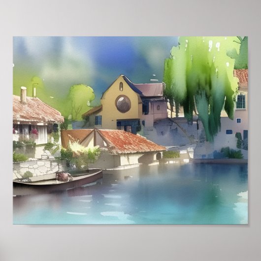 Duits dorpswaterverf poster (Voorkant)