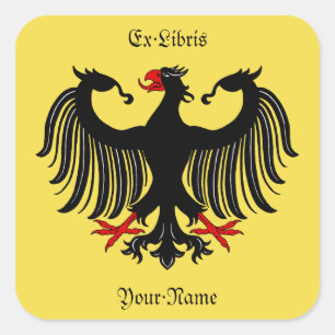 Duits Eagle Bookplaat Vierkante Sticker