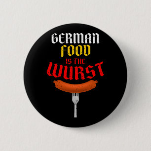 Duits eten is het ergste. Grappig makkelijk kostuu Ronde Button 5,7 Cm
