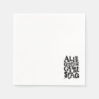 Duits "Happy Birthday" Lino print papier servet