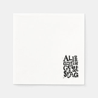 Duits "Happy Birthday" Lino print papier servet