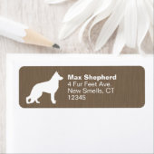 Duits Herder Hond Silhouet Retouradres Etiket (Insitu)