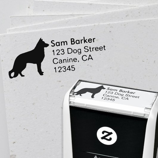 Duits Herder Hond Silhouet Retouradres Zelfinktende Stempel