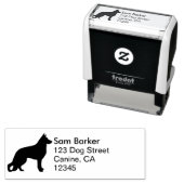 Duits Herder Hond Silhouet Retouradres Zelfinktende Stempel (In situ)