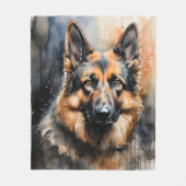 Duits herder inkt portret fleece deken (Voorkant)