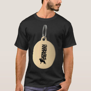 Duits herdersilhouet in zwart-wit op G T-shirt