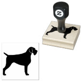 Duits Hondenras Wirehaire Pointer Silhouette Rubberstempel (Gestempeld)