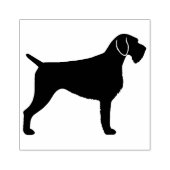 Duits Hondenras Wirehaire Pointer Silhouette Rubberstempel (Afrduk)
