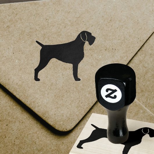 Duits Hondenras Wirehaire Pointer Silhouette Rubberstempel
