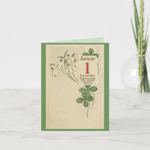 Duits Jugendstil Happy Nieuwjaar aangepast Feestdagen Kaart