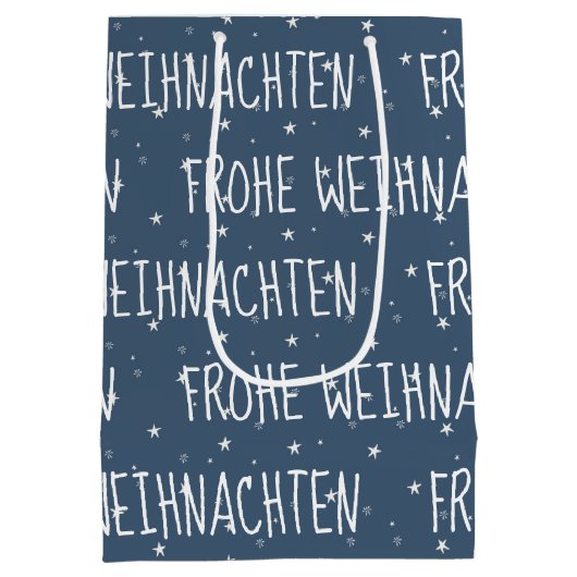 Duits kerst met vrolijkheid op sneeuwvlokken medium cadeauzakje (Achterkant)