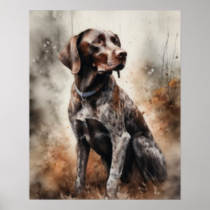 Duits kortharig hondje kunst print Poster