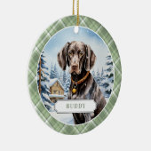 Duits kortharig pointer keramische cirkel Ornament (Rechts)