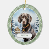 Duits kortharig pointer keramische cirkel Ornament (Links)