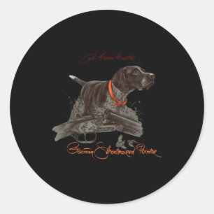 Duits kortharig Shirt. Born Hunter Ronde Sticker
