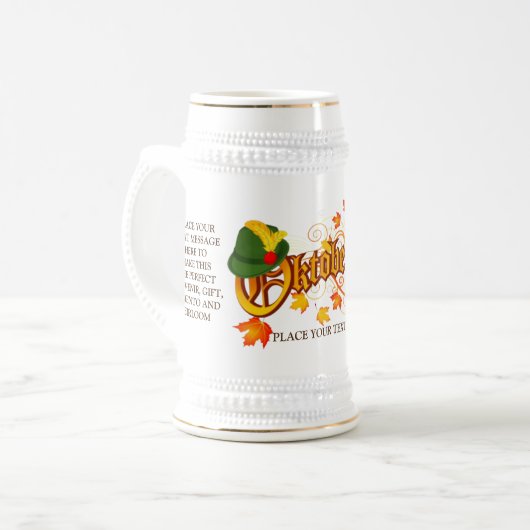 Duits Oktoberfest gepersonaliseerd bier Stein Bierpul (Voorkant links)