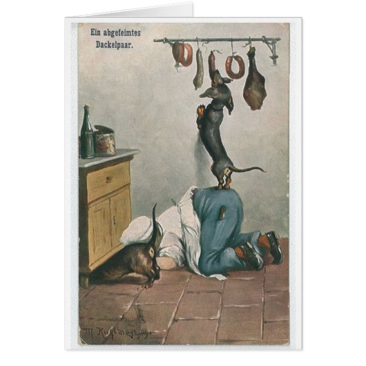  Duits - Paar van Tricky Dachshunds, (Voorkant)