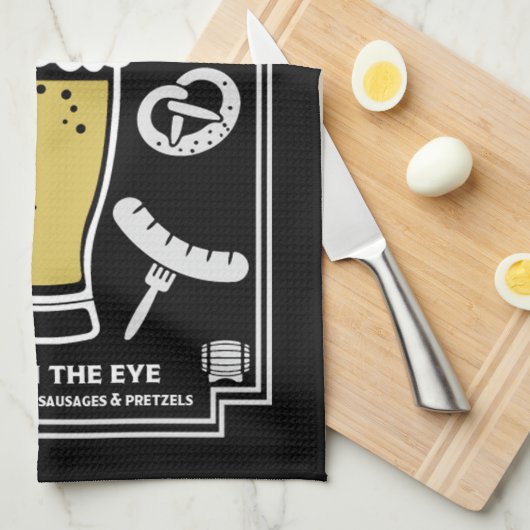 Duits Pilsner Bier en worst Theedoek (Quarter Fold)