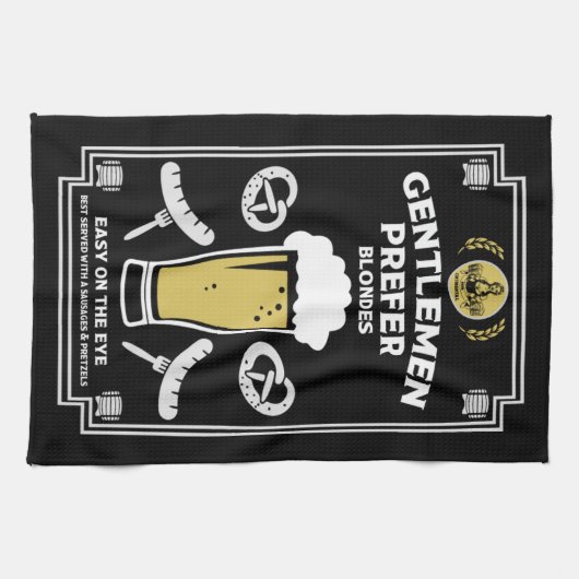 Duits Pilsner Bier en worst Theedoek (Horizontaal)