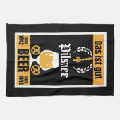 Duits Pilsner Bier en worst Theedoek (Horizontaal)