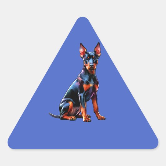 Duits Pinscher Dog Driehoek Sticker (Voorkant)
