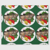 Duits Pinscher-kerstfeest Cadeaupapier (Vlak)