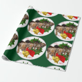 Duits Pinscher-kerstfeest Cadeaupapier (Uitgerold)