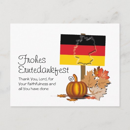 Duits | PRETTIG OOGSTDAANKFEEST | Thanksgiving Briefkaart (Voorkant)