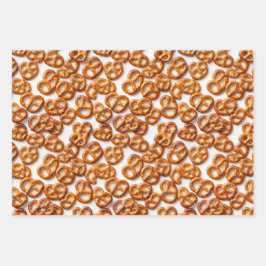 Duits Pretzels Patroon Inpakpapier Vel
