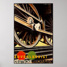 Duits Reichsbah vintage-poster