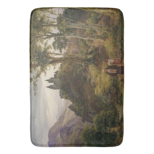 Duits romantisch landschap met kloostercomplex badmat (Voorkant Verticaal)