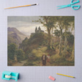 Duits romantisch landschap met kloostercomplex tissuepapier (Craft)