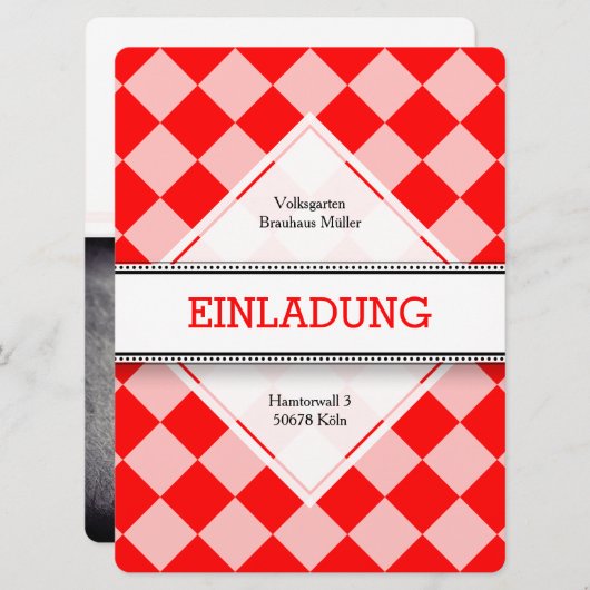 Duits Rood Wit Kaart (Voorkant / Achterkant)