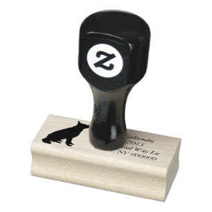 Duits Shepherd-adreslabel Rubberstempel