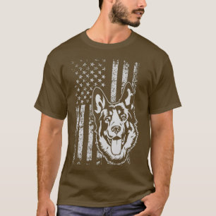 Duits Shepherd American USA Flag Hondenliefhebber T-shirt
